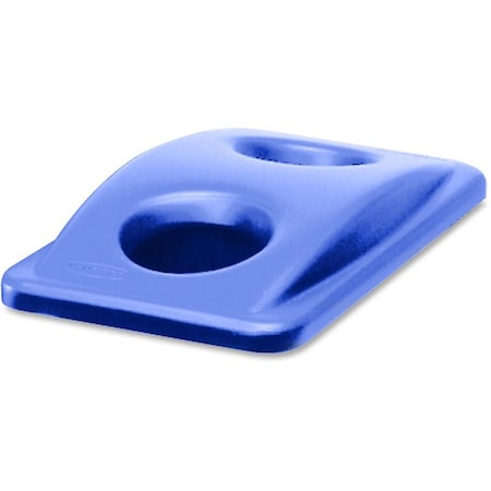 Rubbermaid Commercial Slim Jim Bottle/Can Recycling Top, Blue, 11.3" W/Dia, 4 PK RCP269288BECT